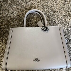 Coach Light Gray Leather Satchel